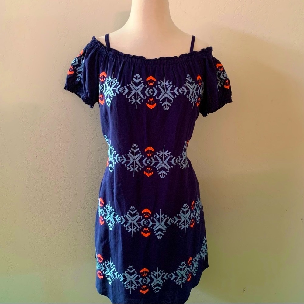 Skies are Blue Embroidered Boho dress